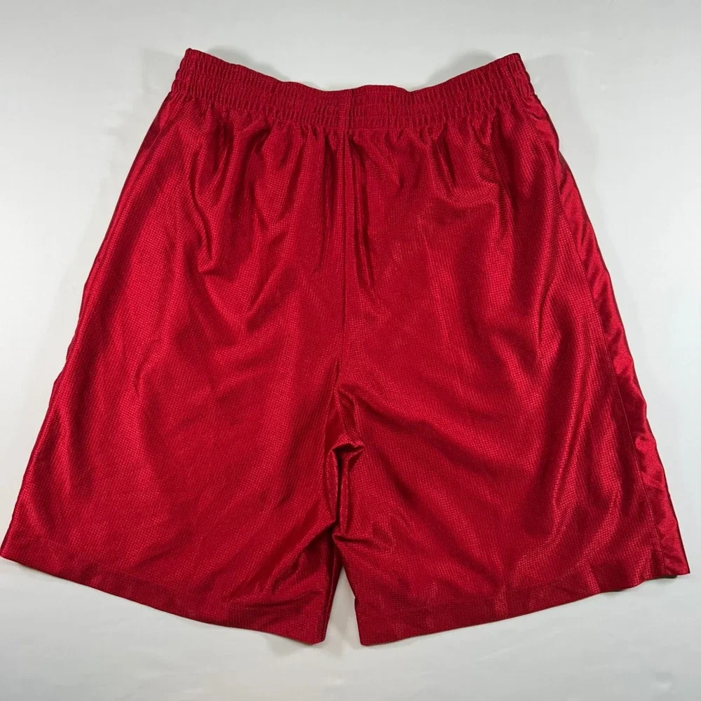 Nike Basketball Shorts Mens Medium Red Mesh Athletic Gym Training Swoosh Logo